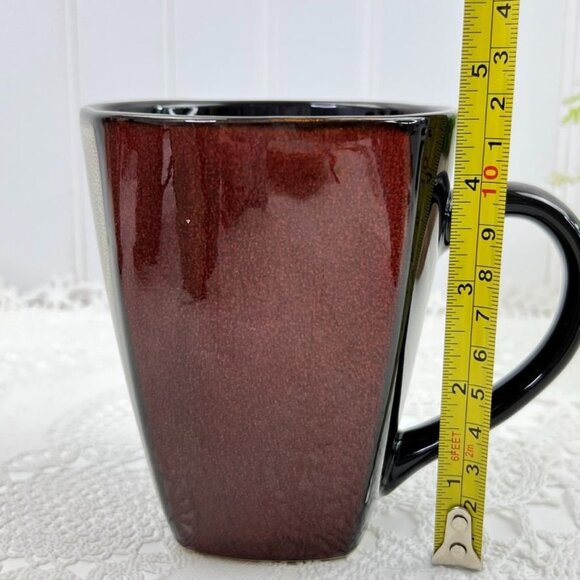 Set Of 6 Pier 1 Imports Mosaic Stoneware Mugs 12 Oz Handpainted Rust Colors - Picture 10 of 10